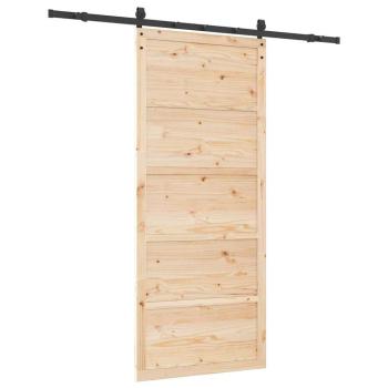 Schiebetür Braun 90 x 208 cm Massivholz Kiefer