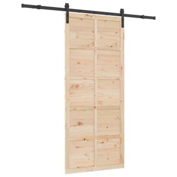 Schiebetür Braun 90 x 208 cm Massivholz Kiefer