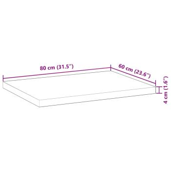 Tischplatte Rechteckig 80x60x4 cm Massivholz Akazie