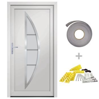 Haustür Weiß 98x208 cm PVC