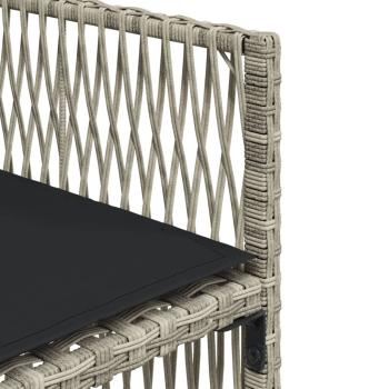 5-tlg. Garten-Essgruppe mit Kissen Hellgrau Poly Rattan