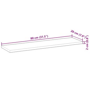 Schweberegale 4 Stk. 80x20x2 cm Massivholz Akazie Unbehandelt