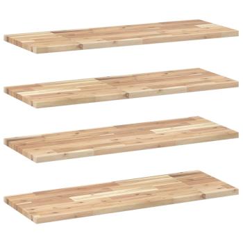 Schweberegale 4 Stk. 80x30x2 cm Massivholz Akazie Unbehandelt