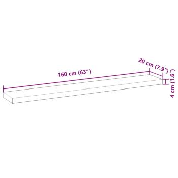 Schweberegale 4 Stk. 160x20x4 cm Massivholz Akazie Unbehandelt