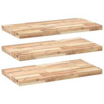 Schweberegale 3 Stk. 60x40x4 cm Massivholz Akazie Unbehandelt