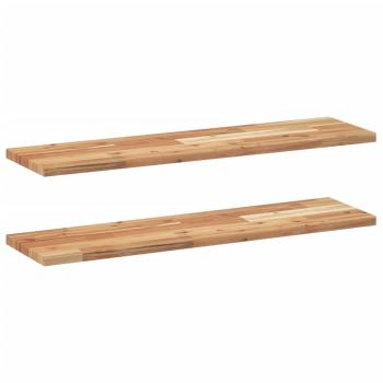 Schweberegale 2 Stk. 80x20x2 cm Massivholz Akazie Ölbehandelt
