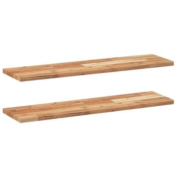 ARDEBO.de - Schweberegale 2 Stk. 100x20x2 cm Massivholz Akazie Ölbehandelt
