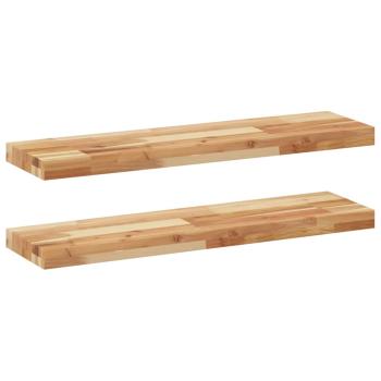 ARDEBO.de - Schweberegale 2 Stk. 80x20x4 cm Massivholz Akazie Ölbehandelt