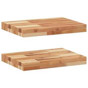 ARDEBO.de - Schweberegale 2 Stk. 60x30x4 cm Massivholz Akazie Ölbehandelt