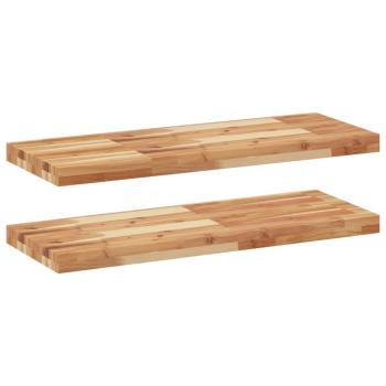 Schweberegale 2 Stk. 80x30x4 cm Massivholz Akazie Ölbehandelt