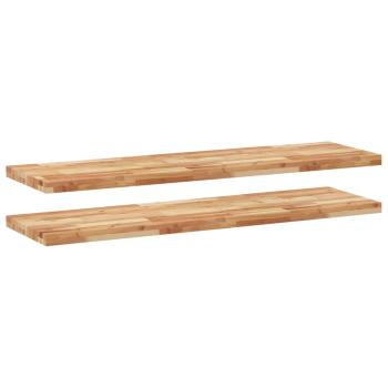 Schweberegale 2 Stk. 140x40x4 cm Massivholz Akazie Ölbehandelt