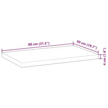 Waschtischplatte Unbehandelt 80x50x4 cm Massivholz Akazie