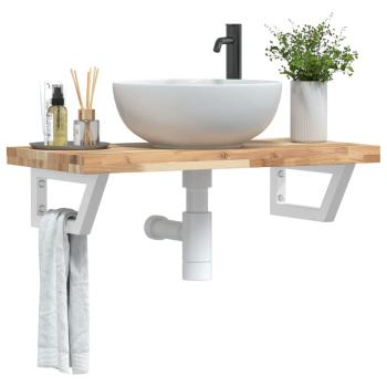ARDEBO.de - Waschbeckenregal Wandmontage Stahl und Akazienholz