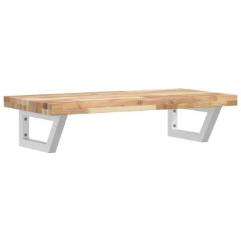 Waschbeckenregal Wandmontage Stahl und Akazienholz