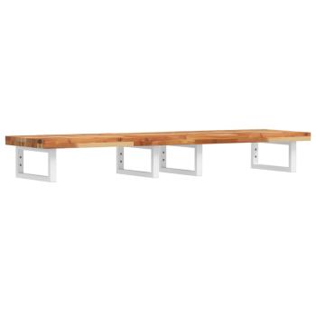 ARDEBO.de - Waschbeckenregal Wandmontage Stahl und Akazienholz