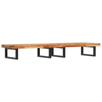 Waschbeckenregal Wandmontage Stahl und Akazienholz