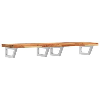 Waschbeckenregal Wandmontage Stahl und Akazienholz