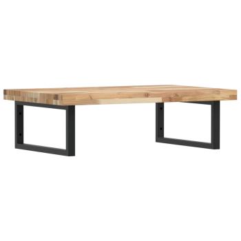 Waschbeckenregal Wandmontage Stahl und Akazienholz