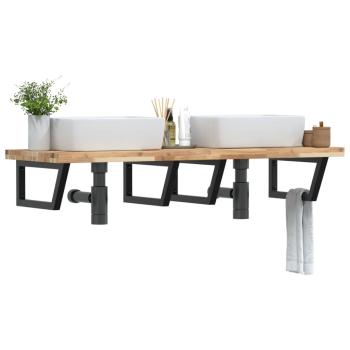 ARDEBO.de - Waschbeckenregal Wandmontage Stahl und Akazienholz