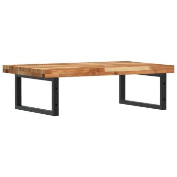 Waschbeckenregal Wandmontage Stahl und Akazienholz
