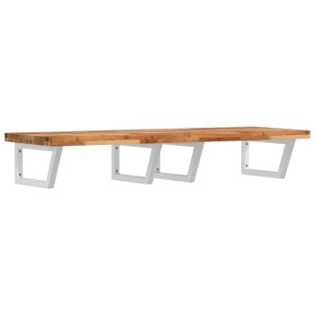 ARDEBO.de - Waschbeckenregal Wandmontage Stahl und Akazienholz