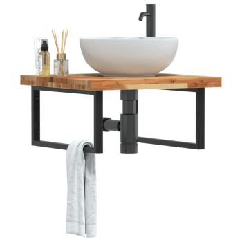 ARDEBO.de - Waschbeckenregal Wandmontage Stahl und Akazienholz