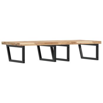 Waschbeckenregal Wandmontage Stahl und Akazienholz