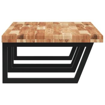 Waschbeckenregal Wandmontage Stahl und Akazienholz