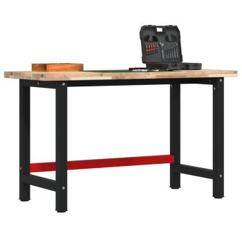 ARDEBO.de - Werkbank 140x60x83 cm Massivholz Akazie Rechteckig