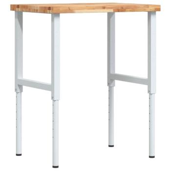 ARDEBO.de - Werkbank 80x60x(73-99,5) cm Massivholz Akazie Rechteckig