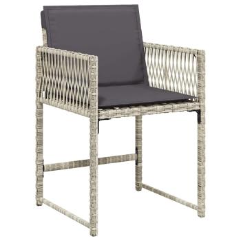 Garten Essgruppe 5 pcs Hellgrau Poly-Rattan