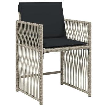 Garten Essgruppe 5 pcs Hellgrau Poly-Rattan