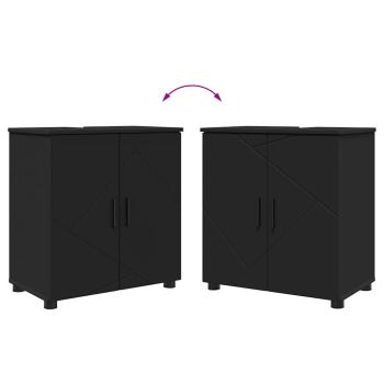 Badezimmermöbel Set 4 pcs Schwarz 61 x 35 x 64 cm Holzwerkstoff