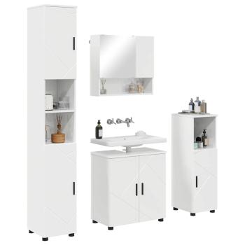 Badezimmermöbel Set 4 pcs Hochglanz-Weiß 61 x 35 x 64 cm