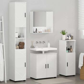 Badezimmermöbel Set 4 pcs Hochglanz-Weiß 61 x 35 x 64 cm