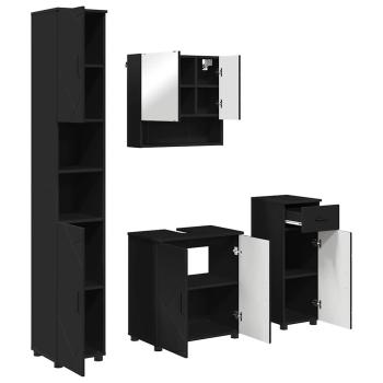 Badezimmermöbel Set 4 pcs Schwarz 61 x 35 x 64 cm Holzwerkstoff