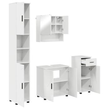 Badezimmermöbel Set 4 pcs Hochglanz-Weiß 61 x 35 x 64 cm