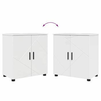 Badezimmermöbel Set 4 pcs Hochglanz-Weiß 61 x 35 x 64 cm