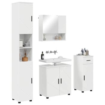 Badezimmermöbel Set 4 pcs Hochglanz-Weiß 61 x 35 x 64 cm
