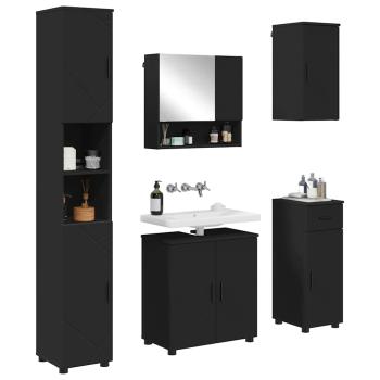 Badezimmermöbel Set 5 pcs Schwarz 61 x 35 x 64 cm Holzwerkstoff