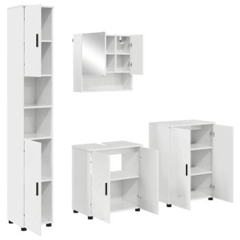 Badezimmermöbel Set 4 pcs Hochglanz-Weiß 61 x 35 x 64 cm