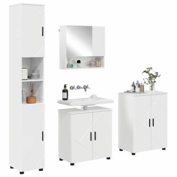 Badezimmermöbel Set 4 pcs Hochglanz-Weiß 61 x 35 x 64 cm