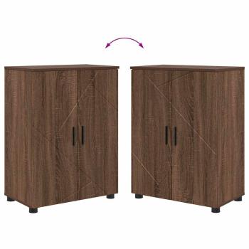 Badezimmermöbel Set mit Tür 4 pcs Braune Eiche 30 x 35 x 192 cm
