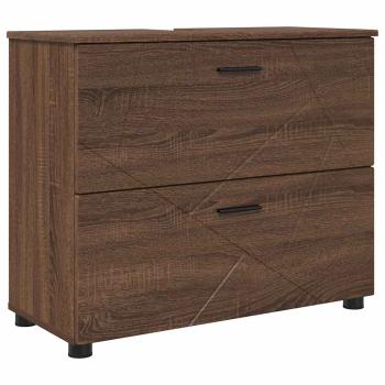 Badezimmermöbel Set mit Tür 4 pcs Braune Eiche 30 x 35 x 192 cm