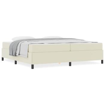 Bettgestell mit Matratze Creme 200 x 200 cm Kunstleder