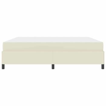 Bettgestell mit Matratze Creme 200 x 200 cm Kunstleder