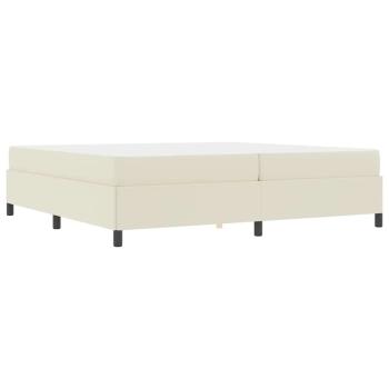 Bettgestell mit Matratze Creme 200 x 200 cm Kunstleder