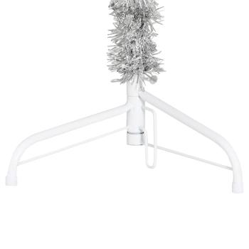 Künstlicher Halb-Weihnachtsbaum Ständer Schlank Silbern 150 cm