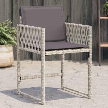ARDEBO.de - Gartenstühle mit Kissen 4 Stk. Hellgrau Poly Rattan