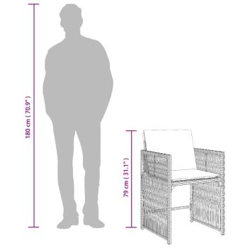 Gartenstühle mit Kissen 4 Stk. Beige Poly Rattan